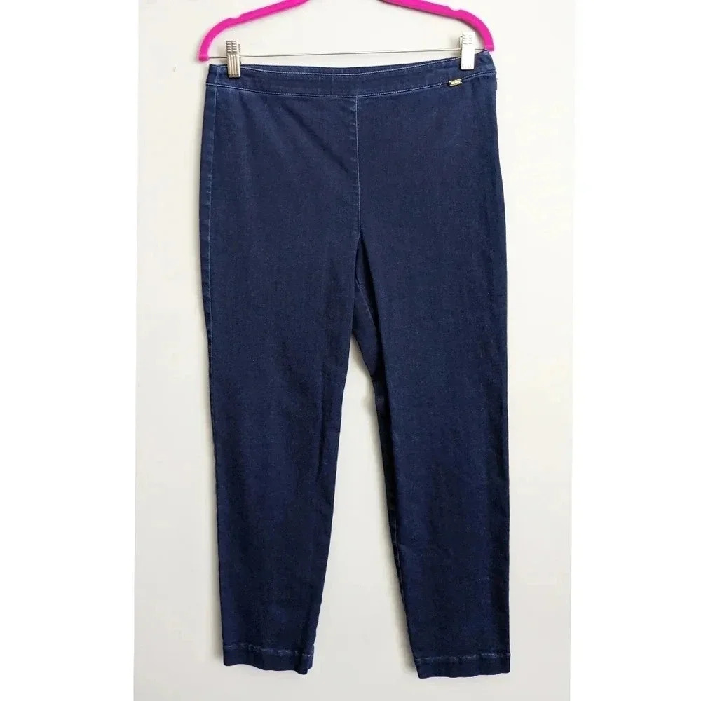 ST. JOHN LEXI STRETCHY STRAIGHT LEG ANKLE DENIM PANTS